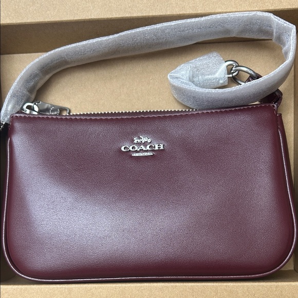 Coach Maroon Leather Wristlet and Keychain Set - Picture 5 of 14